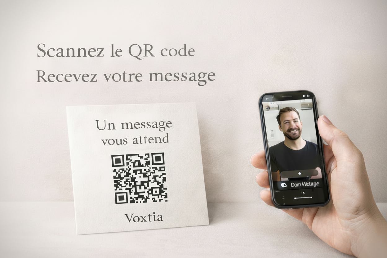 Cadeau émotionnel Message vocal ou vidéo-QR code