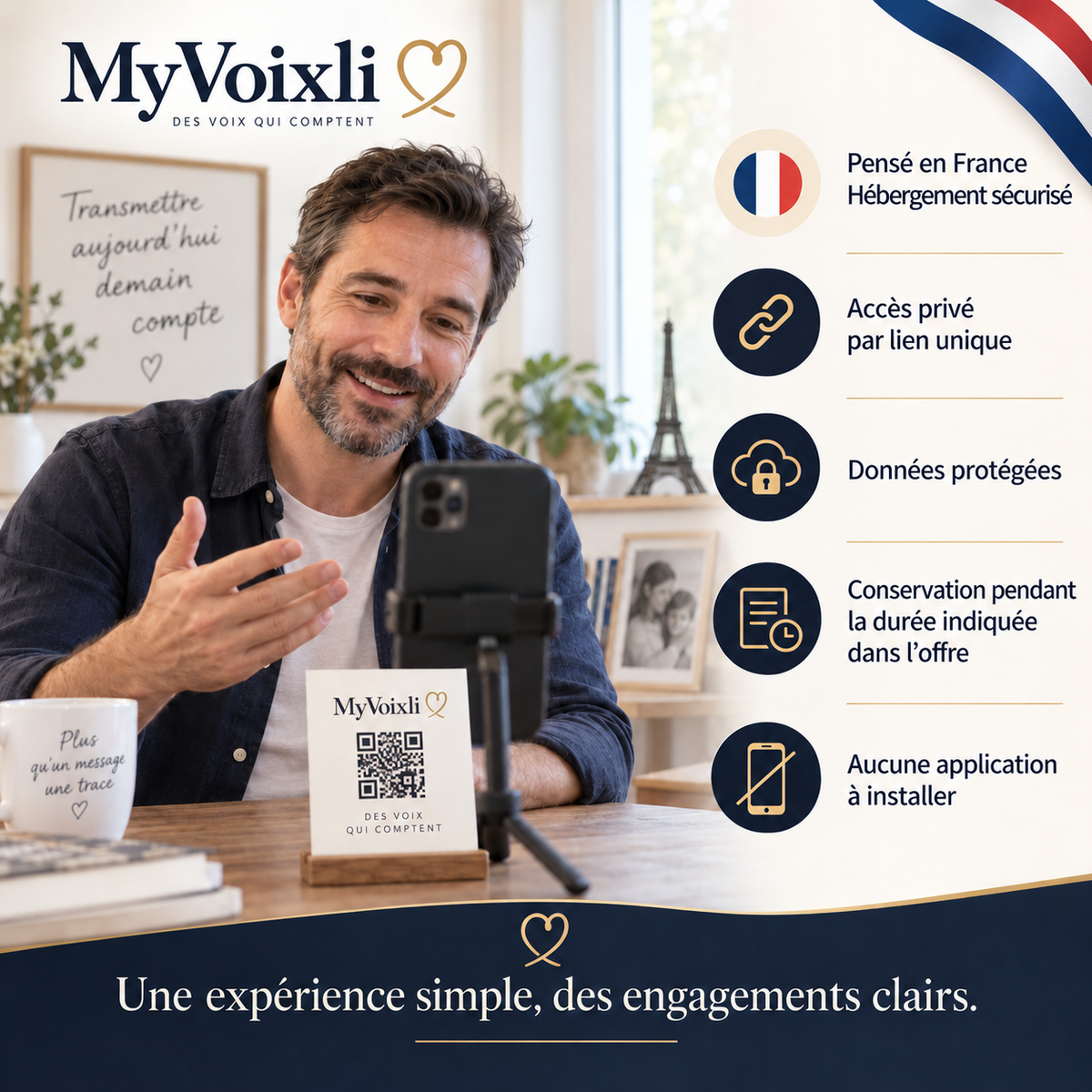 MyVoixli : service pensé en France, hébergement sécurisé et accès privé